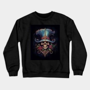 Baroque Pirate Skull: A Vintage Treasure Crewneck Sweatshirt